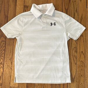 Under Armour Kids Light Gray Striped Polo